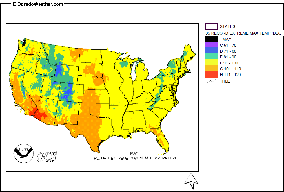 United States May Record Extreme Maximum Temperature